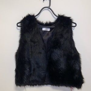 Black Faux Fur Vest